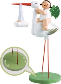 Storch mit Wickelkind, Mädchen