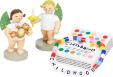 Engel mit farbigen Flügelpunkten inkl. World-Childhood-Armband neu ab Juli 2026