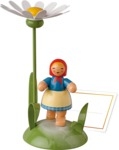 Tischkartenhalter Mädchen mit Margerite