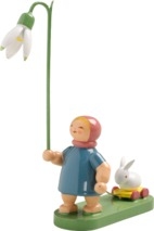 Mädchen mit Schneeglöckchen