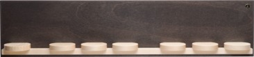 Wandpräsentation mit sieben Schiebetellern, klein dunkel, 50 x 11 x 5,5 cm