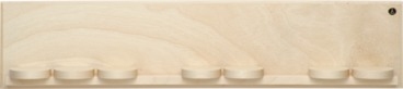 Wandpräsentation mit sieben Schiebetellern, klein natur, 50 x 11 x 5,5 cm