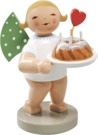 Engel mit Kuchen und Herz