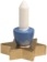 Dekoartikel Sterntülle mit Holzkerze, blau