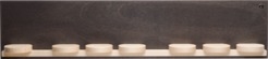 Wandpräsentation mit sieben Schiebetellern, klein dunkel, 50 x 11 x 5,5 cm