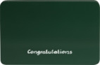 Beschriftete Sockelplatte, grün, "Congratulations", 85 x 60 mm