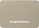 Beschriftete Sockelplatte, silbergrau, "Congratulations" ("Herzliche Glückwünsche"),