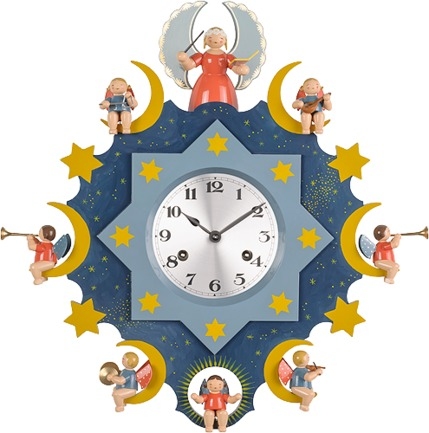 Wanduhr, groß, mit 36-stimmigem Musikwerk