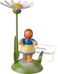 Tischkartenhalter, Mädchen mit Margerite