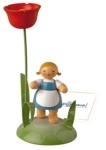 Tischkartenhalter, Mädchen mit Mohnblume