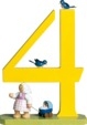 Zahl 4, Mädchen mit Puppenwagen
