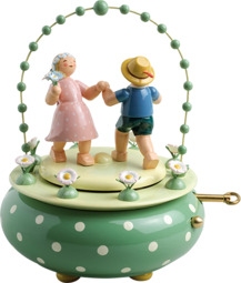 Spieldose "Zwei Tänzer im Bogen" Blumenwalzer, letztmalig 2026