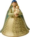 Madonna mit Christkind, reich bemalt, creme-hellblau