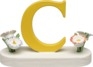 Buchstabe C, mit Blumen