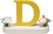 Buchstabe D, mit Blumen