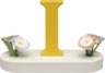 Buchstabe I, mit Blumen