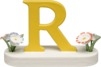 Buchstabe R, mit Blumen