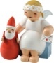 Margeritenengel, sitzend, mit Weihnachtsmann