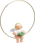 Christbaumengel im Ring, mit Kranz