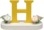 Buchstabe H, mit Blumen