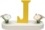 Buchstabe J, mit Blumen