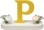 Buchstabe P, mit Blumen