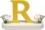 Buchstabe R, mit Blumen