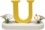 Buchstabe U, mit Blumen