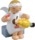 Margeritenengel, sitzend, mit Puppe