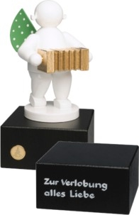 Engel mit Harmonika, auf kleinem Sockel