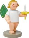 Engel mit farbigen Flügelpunkten, 25 Jahre World Childhood Foundation (blond, Kerze links), neu ab 2024