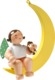 Engel mit Schellenring, im Mond