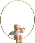 Christbaumengel im Ring, mit Trompete