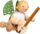 Engel mit Banjo, schwebend