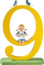 Zahl 9, Mädchen mit Schere