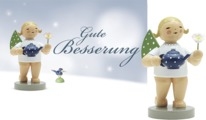 SET "Gute Besserung" mit 1 Grußkarte und 1 Engel