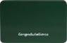 Beschriftete Sockelplatte, grün, "Congratulations", 85 x 60 mm