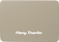 Beschriftete Sockelplatte, silbergrau, "Many Thanks" ("Herzlichen Dank"), neu März 2026